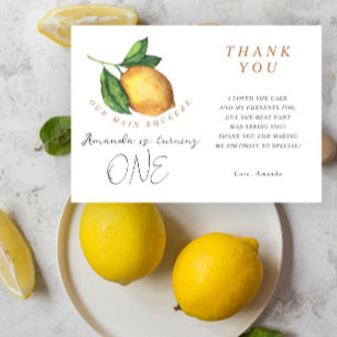 Fête d'anniversaire citron agrumes merci