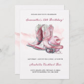 Fête d'anniversaire Cowgirl Invitations Designs (Devant / Derrière)