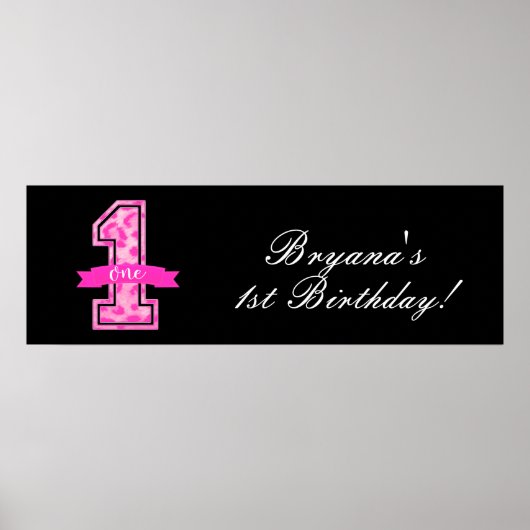 Fête d'anniversaire de 1 an avec impression léopar (Devant)