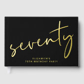 Fête d'anniversaire de 70 ans Chic Script Black (Recto)