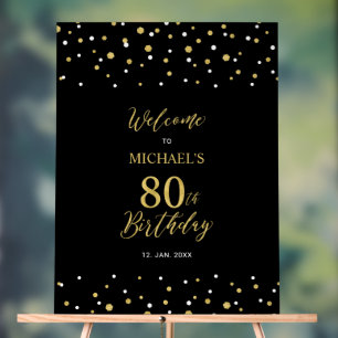 Fête d'anniversaire de 80 ans Bienvenue confettis