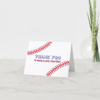 Fête d'anniversaire de baseball Merci Cartes
