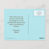 Fête d'anniversaire de cheval de fille merci carte (Dos)