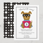 Fête d'anniversaire de chiots super-héros Merci au (Devant / Derrière)
