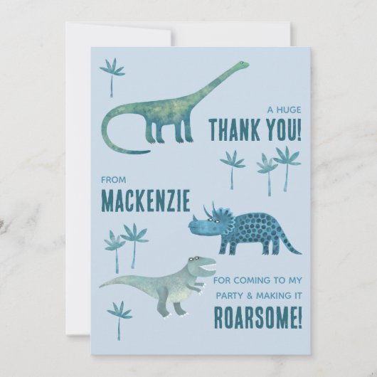 Fête d'anniversaire de dinosaure Merci (Devant)