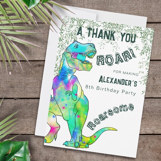 Fête d'anniversaire de dinosaure Merci