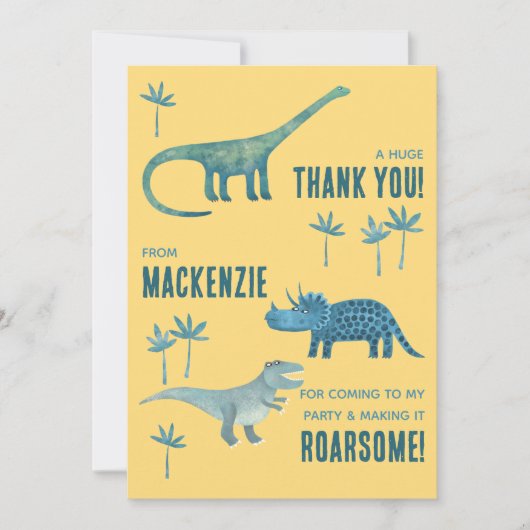 Fête d'anniversaire de dinosaure Merci (Devant)