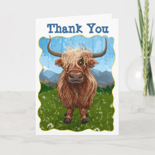 Fête d'anniversaire de Highland Cow Merci