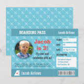 Fête d'anniversaire de la carte d'Motif d'avion (Devant / Derrière)