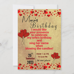 Fête d'anniversaire de la femme Invitation