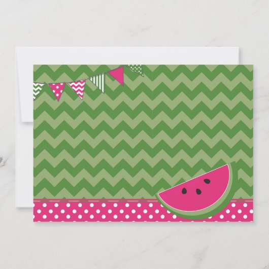 Fête d'anniversaire de la pastèque Invitation (Dos)