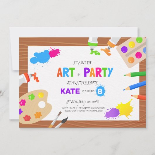 Fête d'anniversaire de l'art - Invitation (Devant)