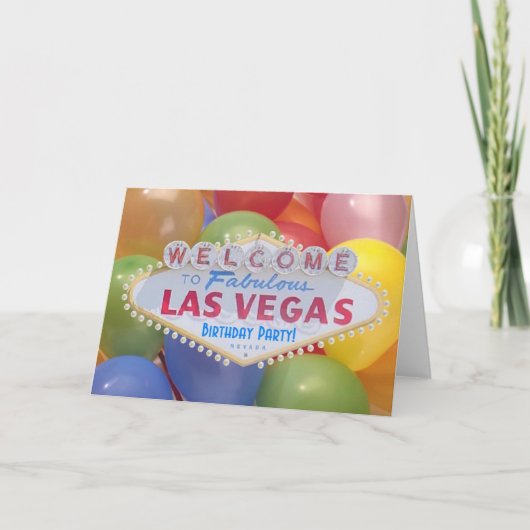 Fête d'anniversaire de Las Vegas ! Carte de (Devant)