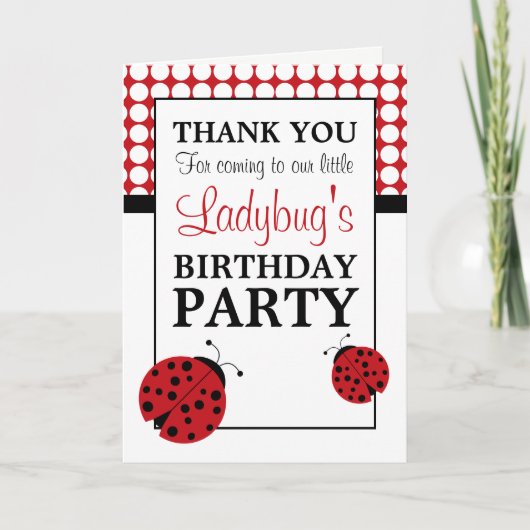 Fête d'anniversaire de l'enfant Merci Ladybug Roug (Devant)