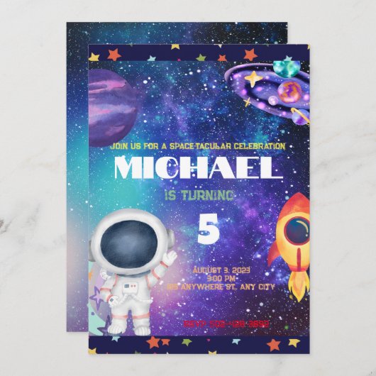 Fête d'anniversaire de l'espace Invitation (Devant / Derrière)