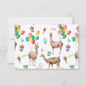 Fête d'anniversaire de Llama | Carte de remercieme (Dos)