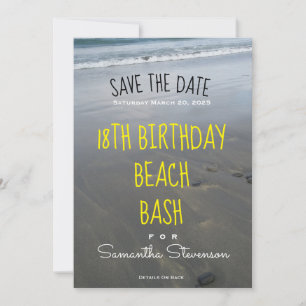 Fête d'anniversaire de plage toute invitation de