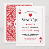 Fête d'anniversaire de Vegas d'as de carte de jeu (Devant / Derrière)