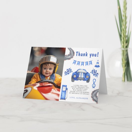 Fête d'anniversaire de voiture de course Merci (Devant)