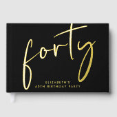 Fête d'anniversaire des 40 ans Chic Script Black (Recto)
