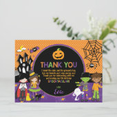 Fête d'anniversaire d'Halloween Carte de remerciem (Debout devant)
