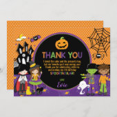 Fête d'anniversaire d'Halloween Carte de remerciem (Devant / Derrière)