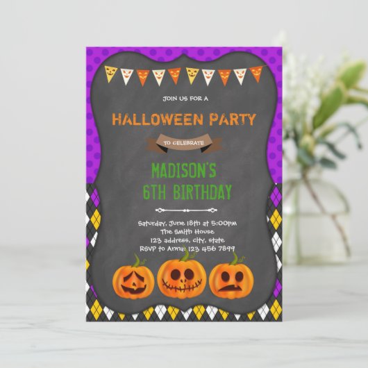 Fête d'anniversaire d'Halloween Invitation (Debout devant)