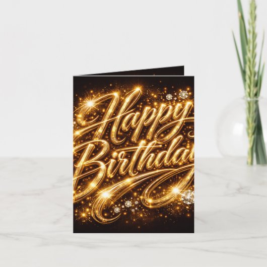 Fête d'anniversaire Diamond Glow — Invitation 3D G (Devant)