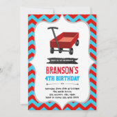 Fête d'anniversaire du wagon rouge Invitation (Devant)