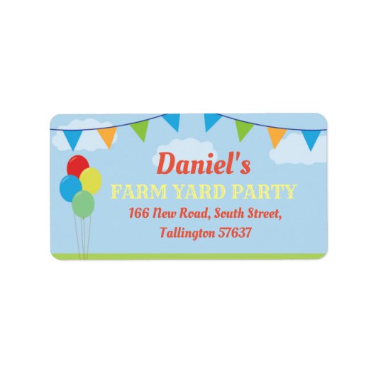 Fête d'anniversaire Étiquettes de adresse drapeaux (Devant)