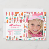 Fête d'anniversaire | glace été | Invitations (Devant)