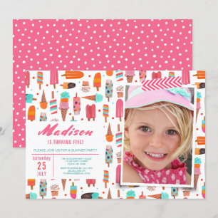 Fête d'anniversaire   glace été   Invitations