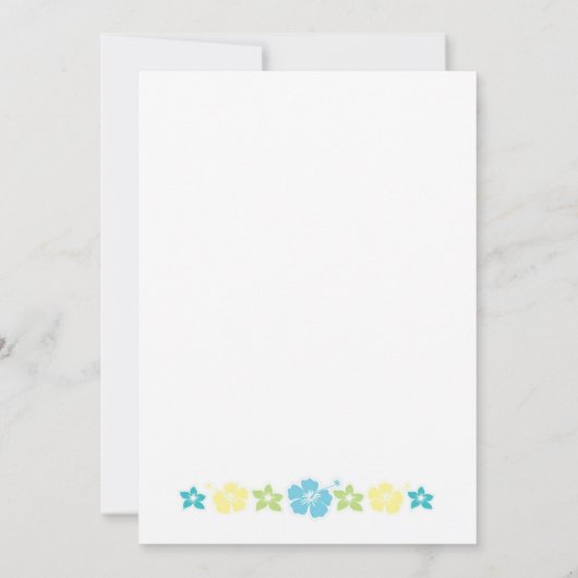 Fête d'anniversaire hawaïenne ou Invitations de Fê (Dos)