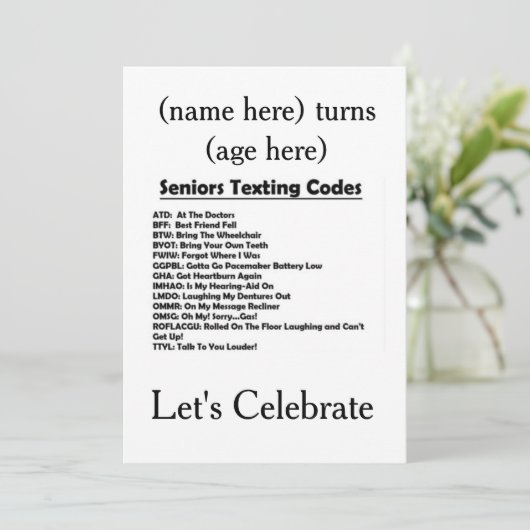 **FÊTE D'ANNIVERSAIRE** INVITATION (AJOUTER L'ÂGE/ (Debout devant)