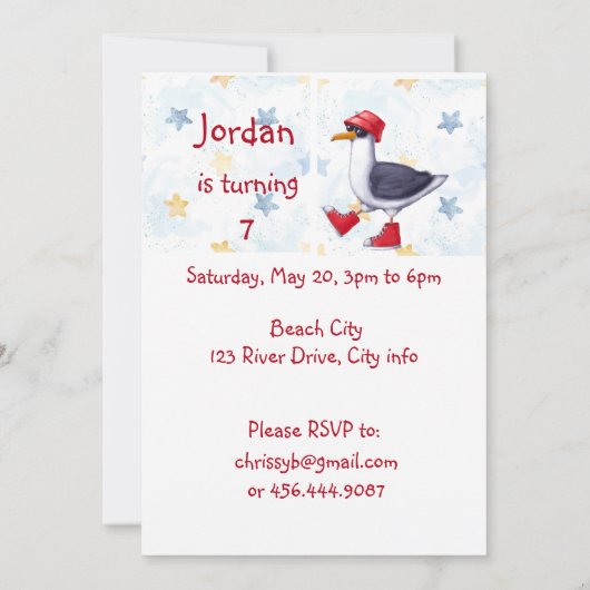 Fête d'anniversaire Invitation amusant mignon oise (Dos)