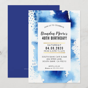 FÊTE D'ANNIVERSAIRE INVITATION aquarelle moderne c