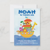 Fête d'anniversaire - invitation de Noah's Ark (Devant)