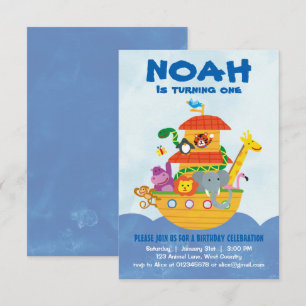 Fête d'anniversaire - invitation de Noah's Ark