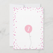 FÊTE D'ANNIVERSAIRE invitation mignon ballons rose (Dos)