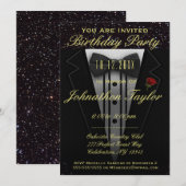 Fête d'anniversaire | Invitation Smoking (Devant / Derrière)