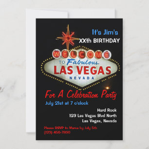 Fête d'anniversaire Las Vegas Party Invitations