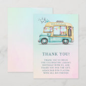 Fête d'anniversaire Merci camion de glace en été (Devant / Derrière)