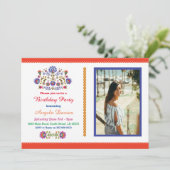 Fête d'anniversaire Motif mexicain Invitation 15 2 (Debout devant)