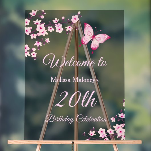 Fête d'anniversaire papillon Cerisier Fleur (Neutre)