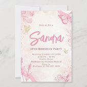 Fête d'anniversaire papillon Invitation modifiable (Devant)