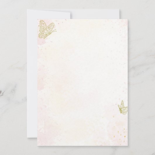 Fête d'anniversaire papillon Invitation modifiable (Dos)