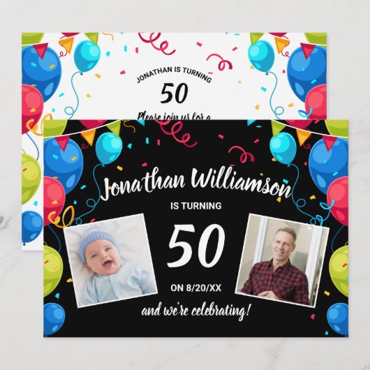 Fête d'anniversaire par la poste Envoyez une carte (Devant / Derrière)