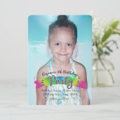 Fête d'anniversaire Rainbow Color Photo Invitation (Debout devant)