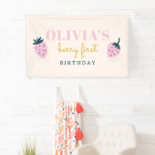 Fête d'anniversaire rose fraise Bannière (En situation)