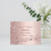Fête d'anniversaire rose gold glamour, carte à con (Debout devant)